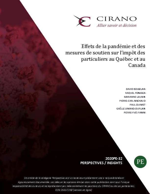 Effets de la pandémie et des mesures de soutien sur l’impôt des particuliers au Québec et au Canada