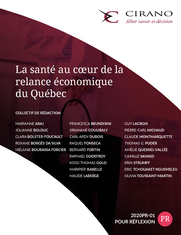 La santé au cœur de la relance économique du Québec