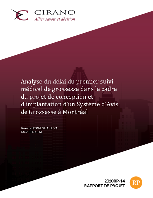 Analyse du délai du premier suivi médical de grossesse dans le cadre du projet de conception et d’implantation d’un Système d’Avis de Grossesse à Montréal 