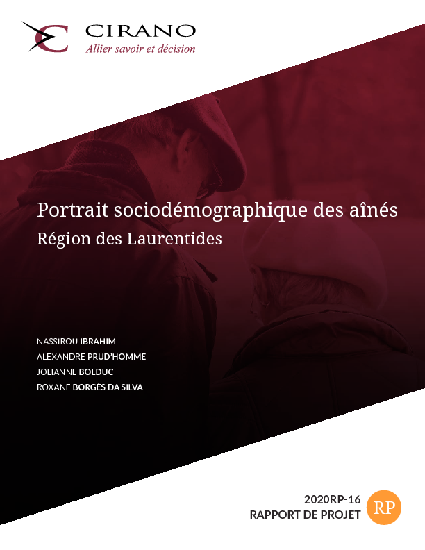 Portrait sociodémographique des aînés - Région des Laurentides