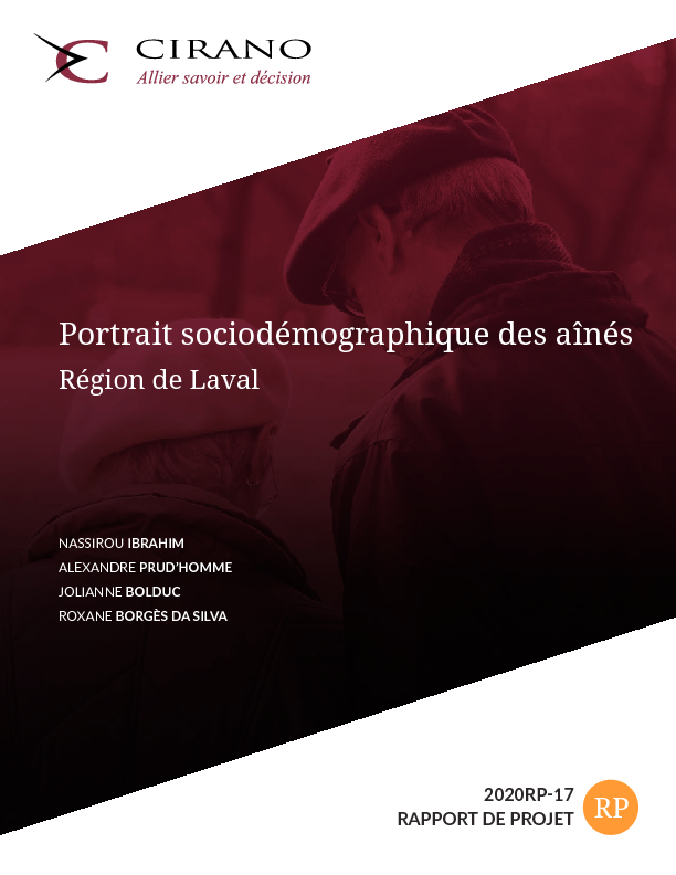 Portrait sociodémographique des aînés - Région de Laval