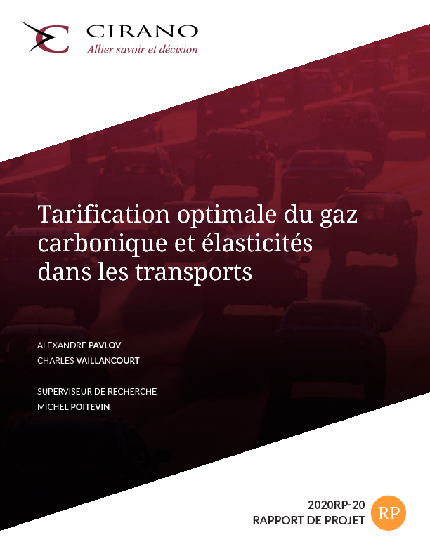 Tarification optimale du gaz carbonique et élasticités dans les transports