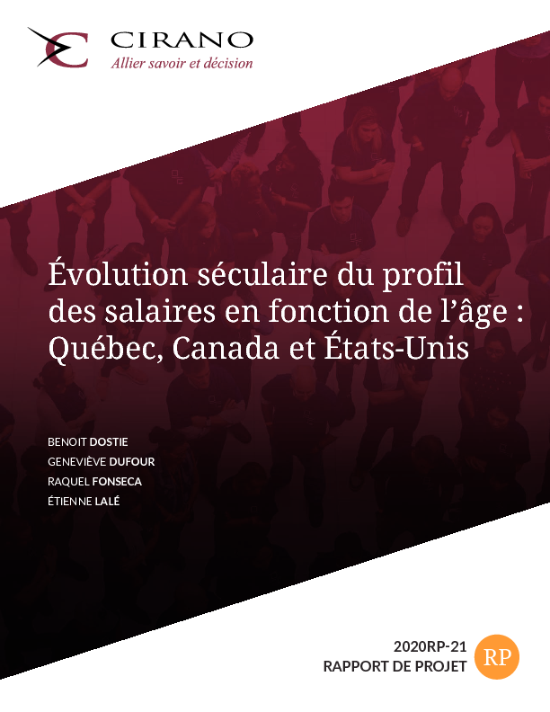 Évolution séculaire du profil des salaires en fonction de l’âge : Québec, Canada et États-Unis