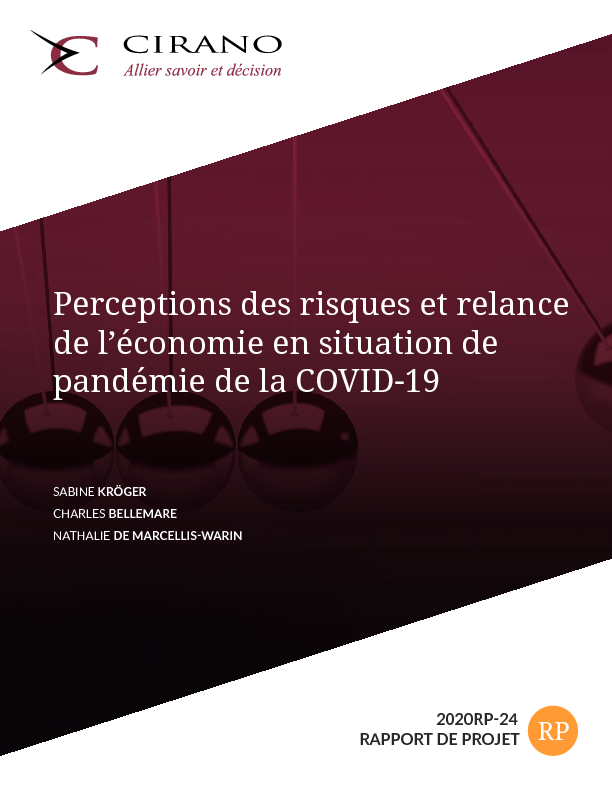 Perceptions des risques et relance de l’économie en situation de pandémie de la COVID-19