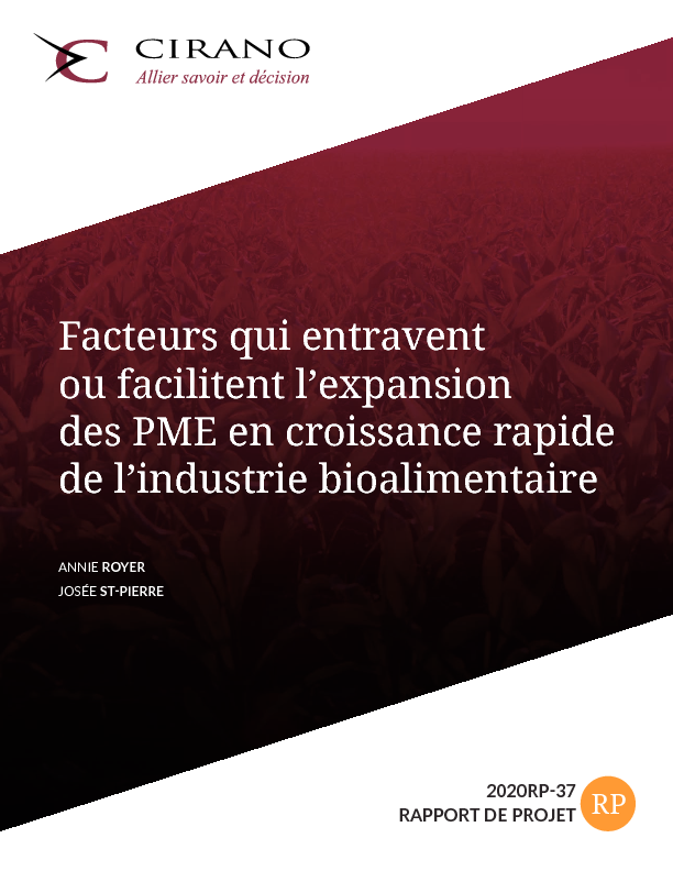 Facteurs qui entravent ou facilitent l’expansion des PME en croissance rapide de l’industrie bioalimentaire