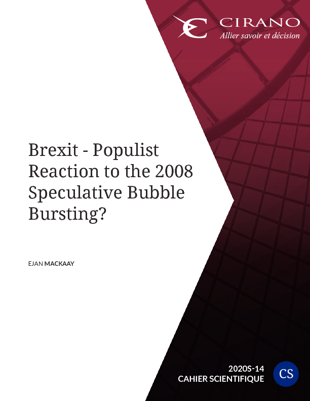 Brexit - Populist Reaction to the 2008 Speculative Bubble Bursting?