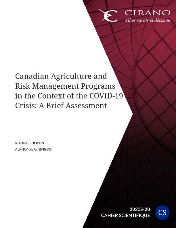 Canadian Agriculture and Risk Management Programs in the Context of the COVID-19 Crisis: A Brief Assessment