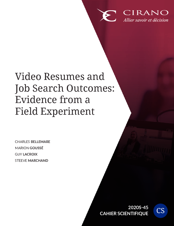 Video Resumes and Job Search Outcomes: Evidence from a Field Experiment