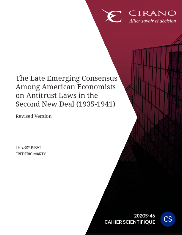 The Late Emerging Consensus Among American Economists on Antitrust Laws in the Second New Deal (1935-1941) (Revised Version)