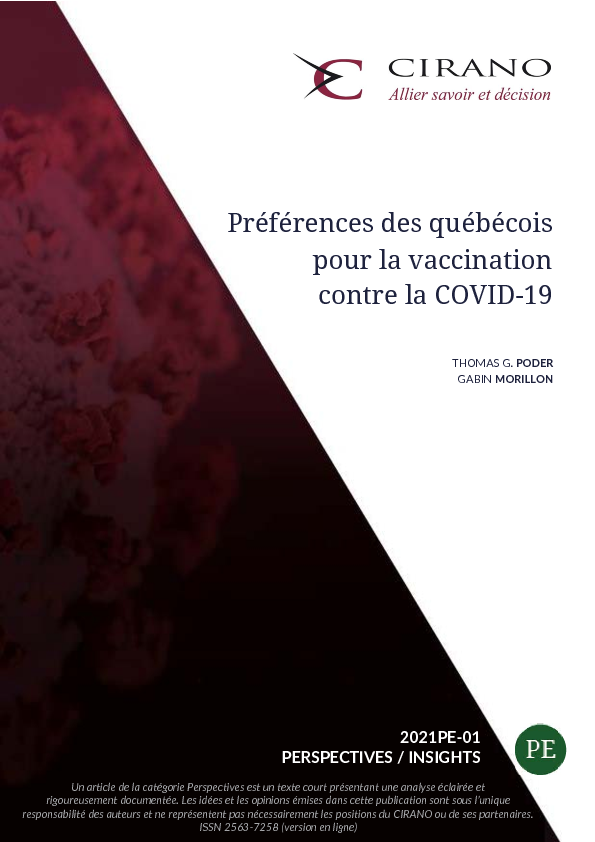 Préférences des québécois pour la vaccination contre la COVID-19