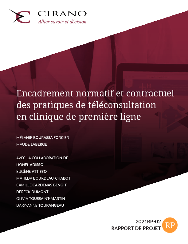 Encadrement normatif et contractuel des pratiques  de téléconsultation en clinique de première ligne