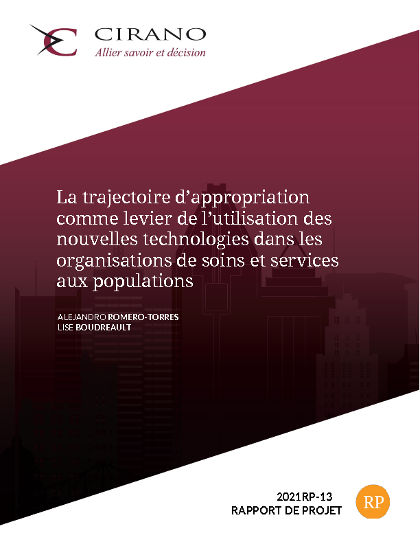 La trajectoire d’appropriation comme levier de l’utilisation des nouvelles technologies dans les organisations de soins et services aux populations