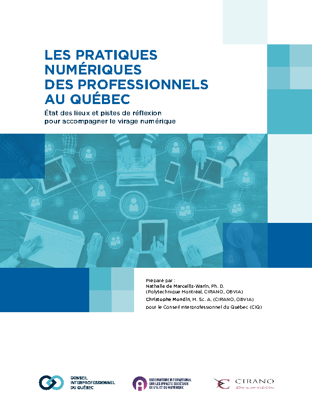 Les pratiques numériques des professionnels au Québec - État des lieux et pistes de réflexion pour accompagner le virage numérique