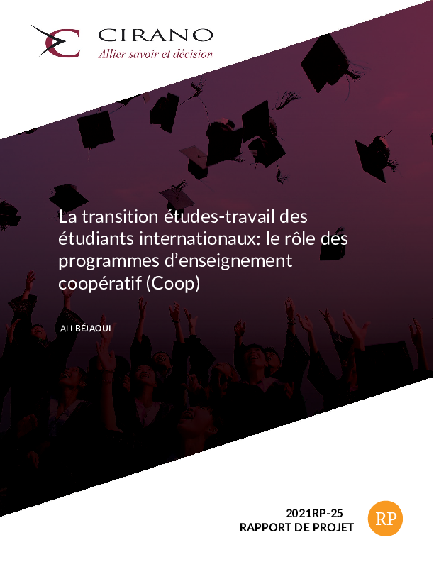 La transition études-travail des étudiants internationaux: le rôle des programmes d’enseignement coopératif (Coop)