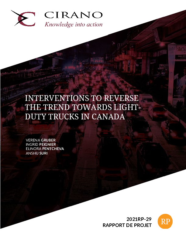Interventions to reverse the trend towards light-duty trucks in Canada