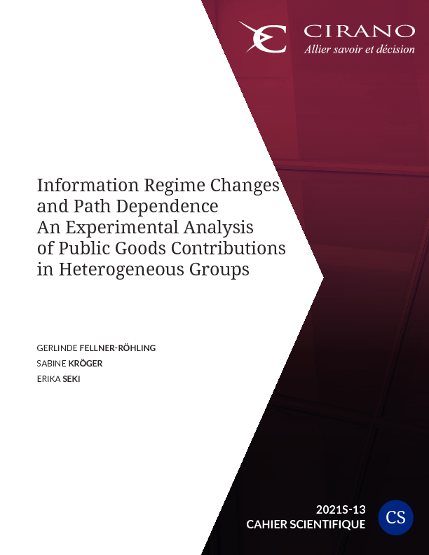 Information Regime Changes and Path Dependence - An Experimental Analysis of Public Goods Contributions  in Heterogeneous Groups