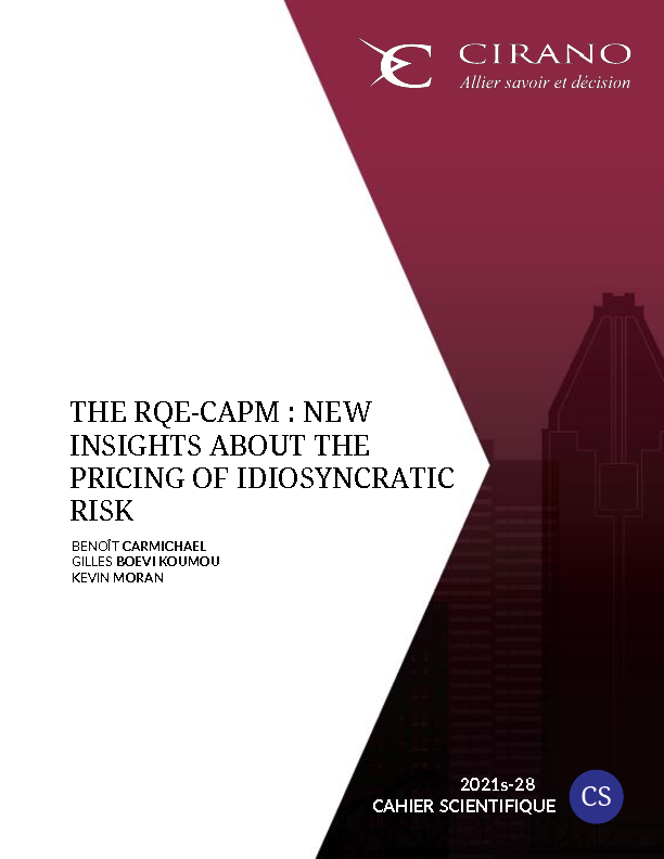 The RQE-CAPM : New insights about the pricing of idiosyncratic risk