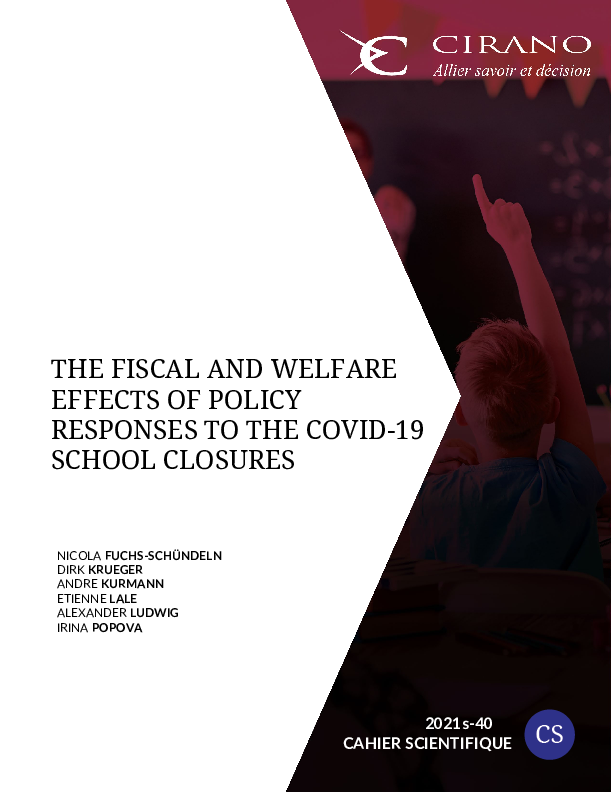 The fiscal and welfare effects of policy responses to the Covid-19 school closures