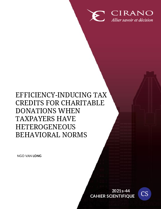 Efficiency-inducing tax credits for charitable donations when taxpayers have heterogeneous behavioral norms