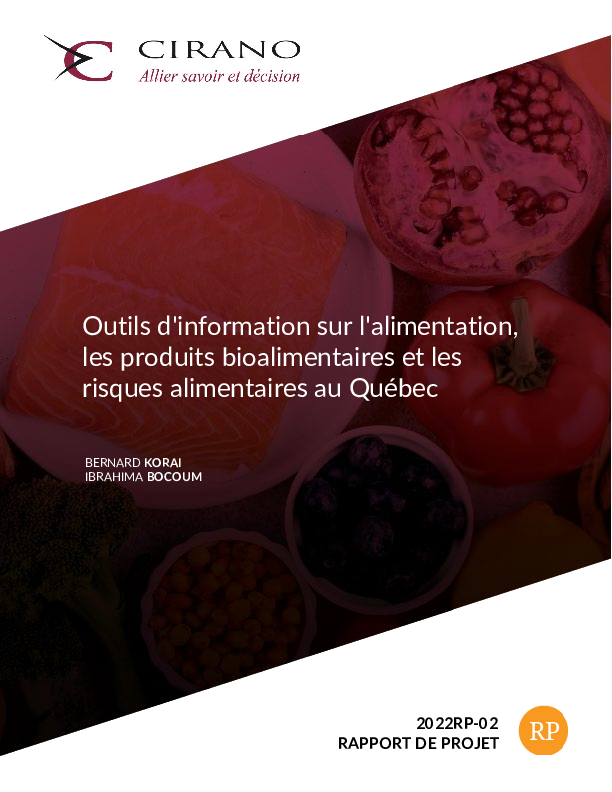 Outils d’information sur l’alimentation, les produits bioalimentaires et les risques alimentaires au Québec