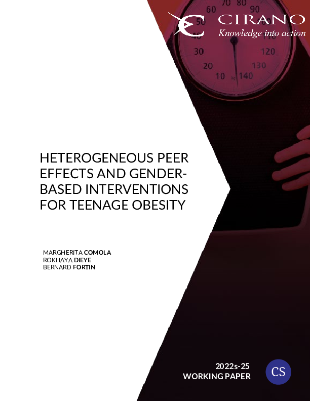 Heterogeneous peer effects and gender-based interventions for teenage obesity