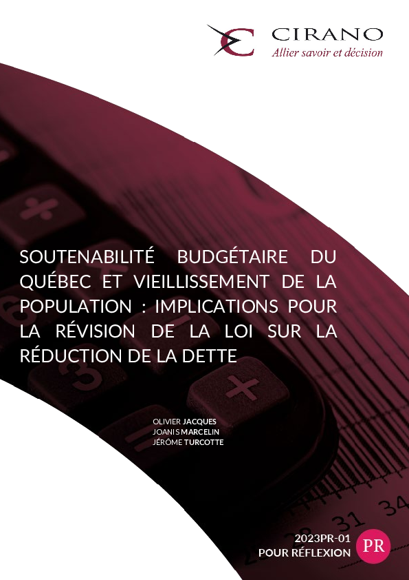 Soutenabilité budgétaire du Québec et vieillissement de la population : implications pour la révision de la Loi sur la réduction de la dette