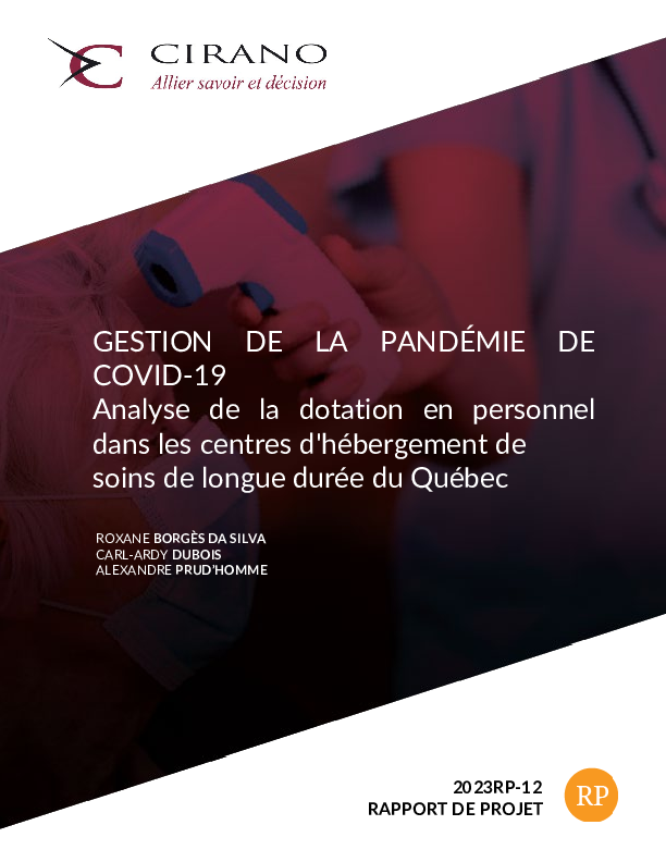 Gestion de la pandémie de COVID-19 - Analyse de la dotation en personnel dans les centres d