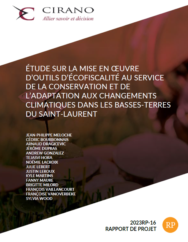 Étude sur la mise en œuvre d’outils d’écofiscalité au service de la conservation et de l’adaptation aux changements climatiques dans les basses-terres du Saint-Laurent