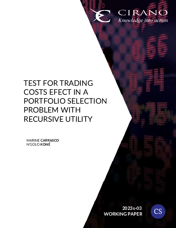 Test for Trading Costs Effect in a Portfolio Selection Problem with Recursive Utility