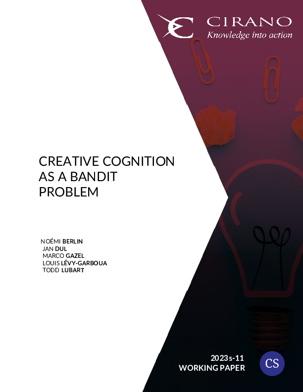 Creative Cognition as a Bandit Problem