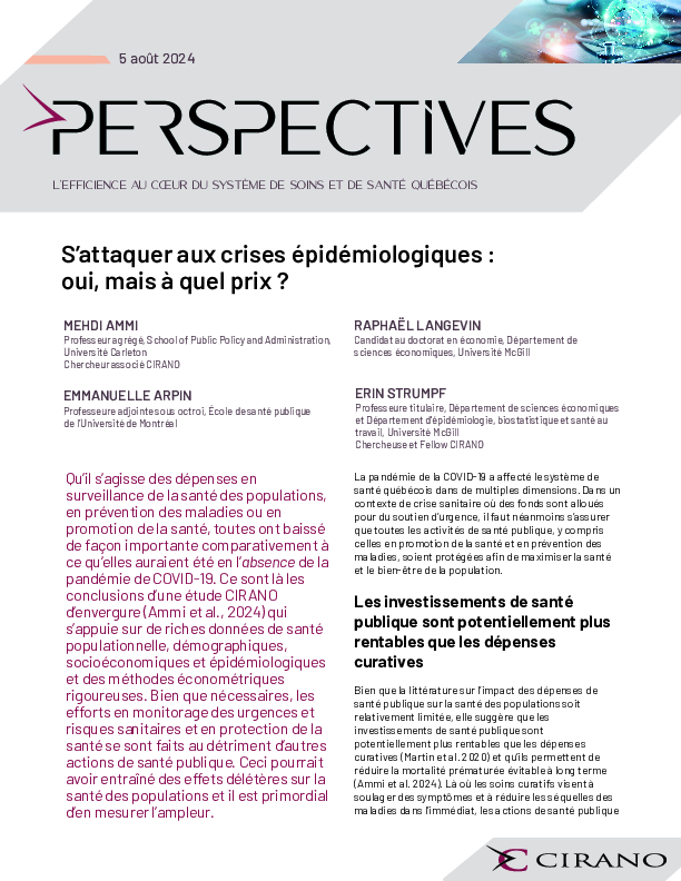 S’attaquer aux crises épidémiologiques : oui, mais à quel prix ?
