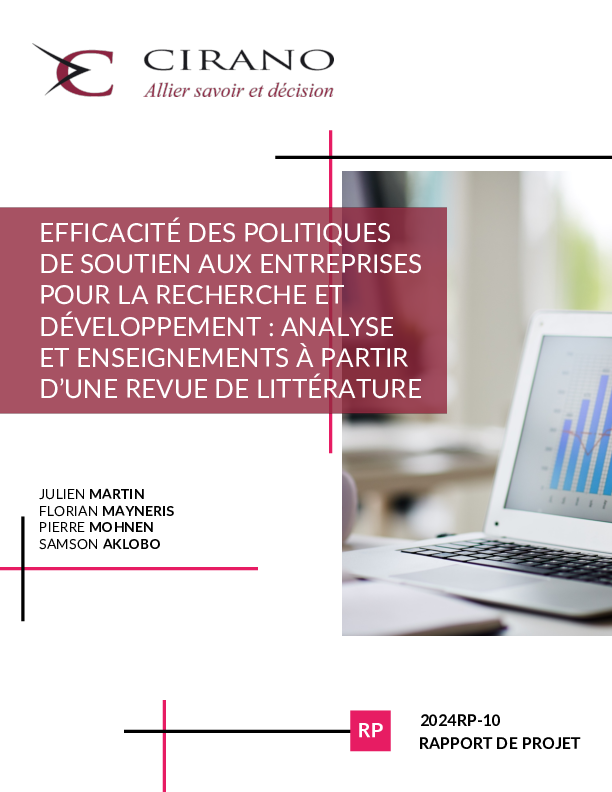 Efficacité des politiques de soutien aux entreprises pour la recherche et développement