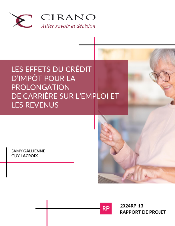Les effets du crédit d’impôt pour la prolongation de carrière sur l’emploi et les revenus