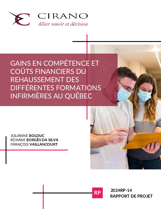 Gains en compétence et coûts financiers du rehaussement des différentes formations infirmières au Québec
