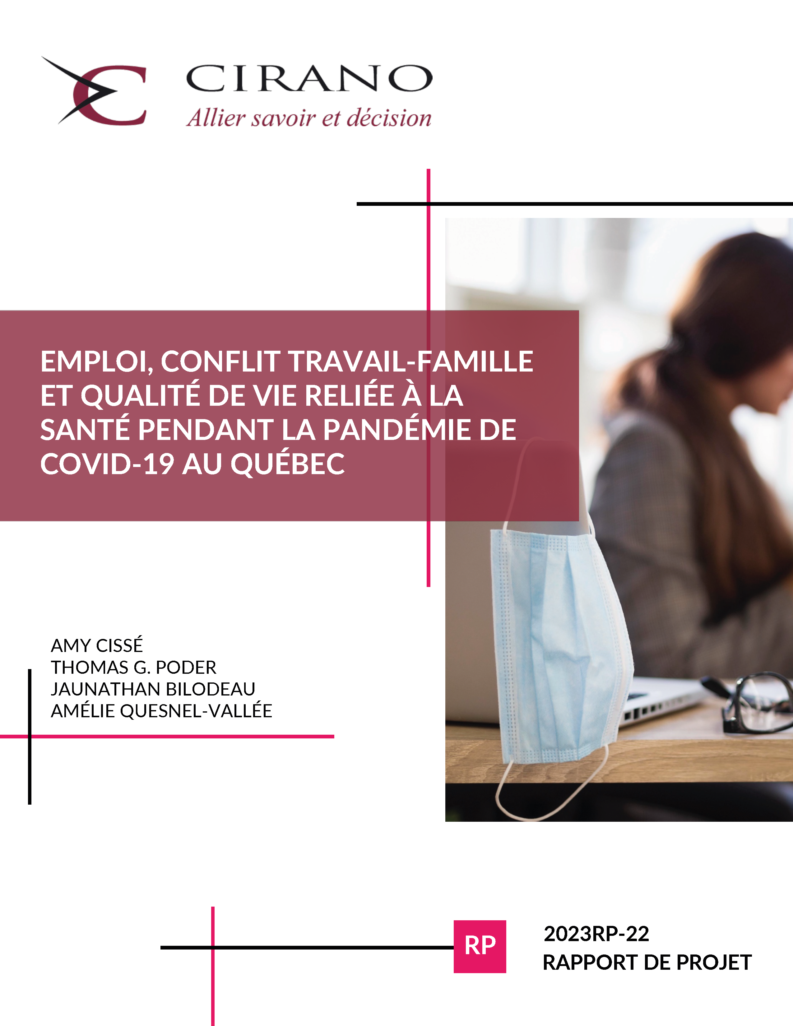 Emploi, conflit travail-famille et qualité de vie reliée à la santé pendant la pandémie de COVID-19 au Québec