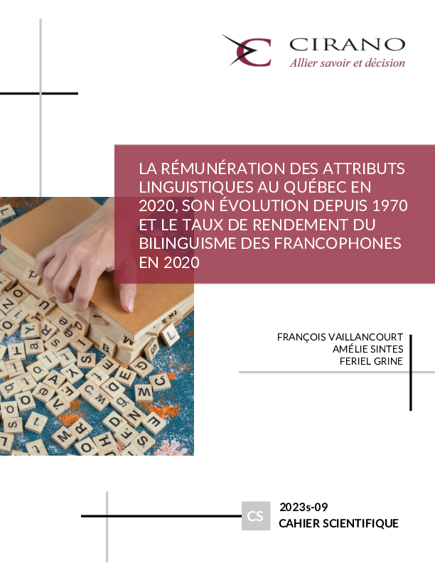 La rémunération des attributs linguistiques au Québec en 2020, son évolution depuis 1970 et le taux de rendement du bilinguisme des francophones en 2020