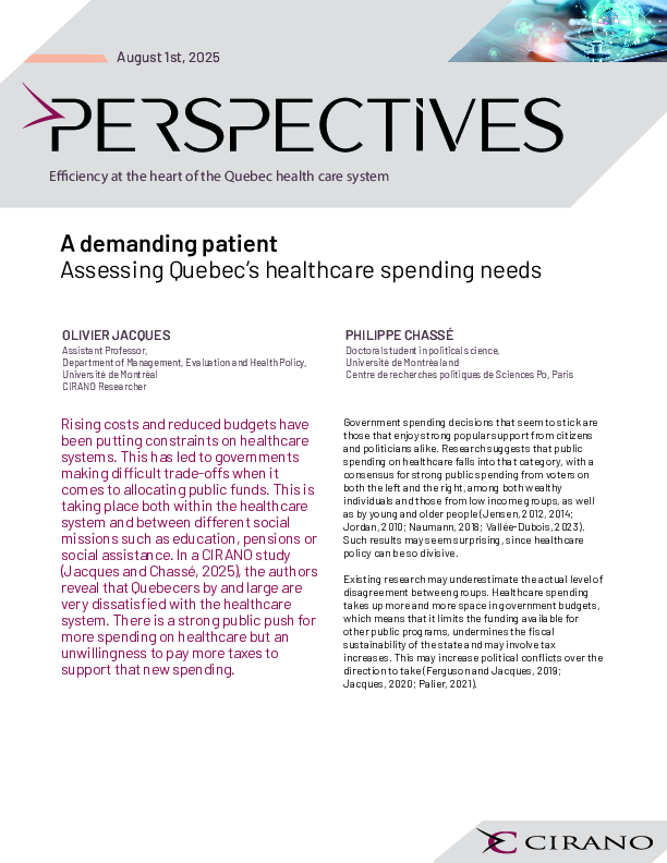 A demanding patient: Assessing Quebec’s healthcare spending needs