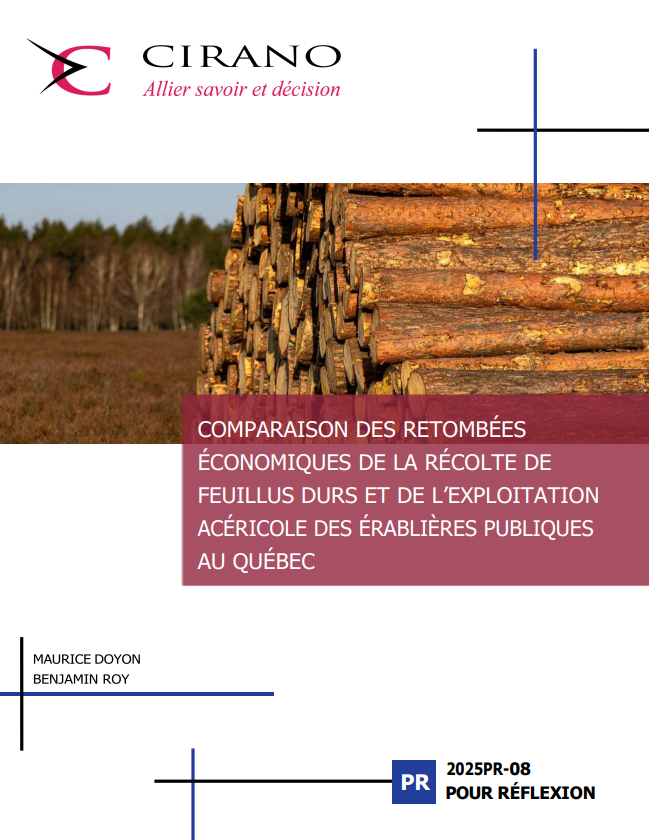 Comparaison des retombées économiques de la récolte de feuillus durs et de l’exploitation acéricole des érablières publiques au Québec