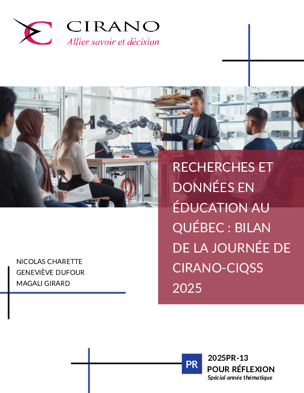 Recherches et données en éducation au Québec : Bilan de la journée de CIRANO-CIQSS 2025