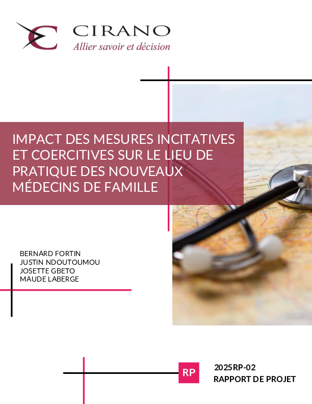 Impact des mesures incitatives et coercitives sur le lieu de pratique des nouveaux médecins de famille