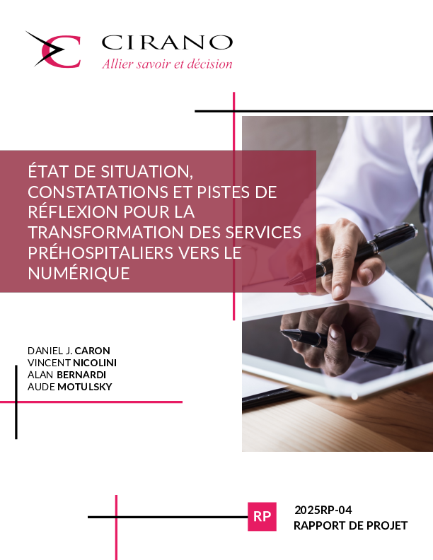 État de situation, constatations et pistes de réflexion pour la transformation des services préhospitaliers vers le numérique