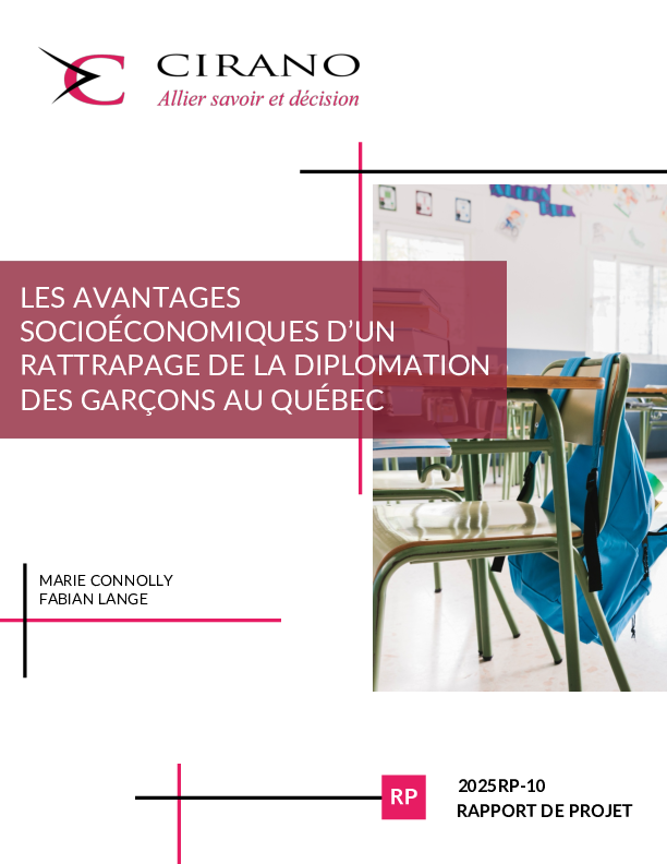 Les avantages socioéconomiques d’un rattrapage de la diplomation des garçons au Québec