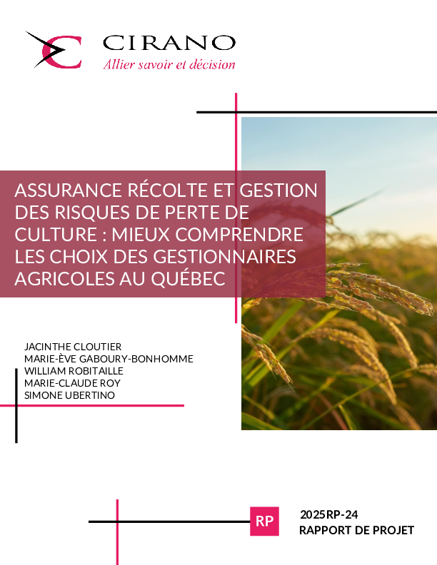 Assurance récolte et gestion des risques de perte de culture