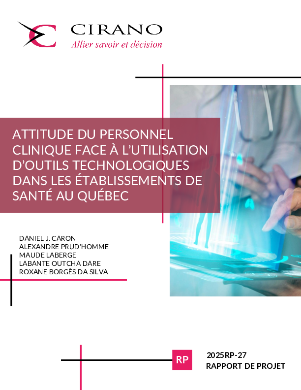 Attitude du personnel clinique face à l’utilisation d’outils technologiques dans les établissements de santé au Québec