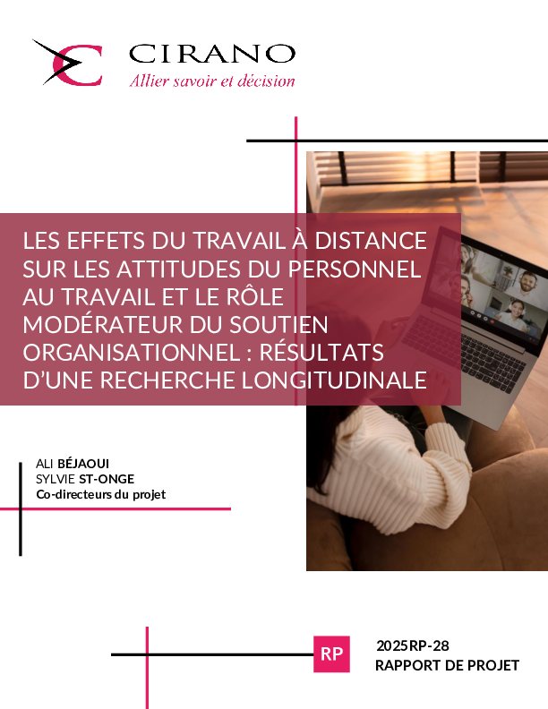 Les effets du travail à distance sur les attitudes du personnel au travail et le rôle modérateur du soutien organisationnel : résultats d’une recherche longitudinale