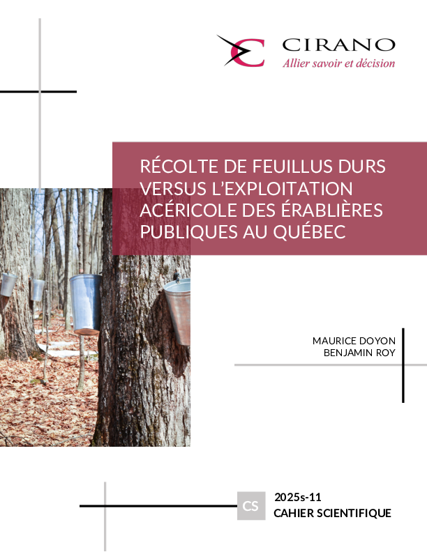 Récolte de feuillus durs versus l’exploitation acéricole des érablières publiques au Québec