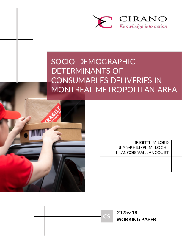 Socio-demographic determinants of Consumables Deliveries in Montreal Metropolitan Area