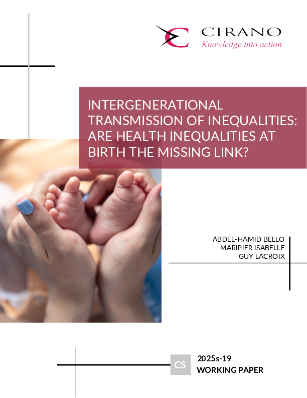 Intergenerational transmission of inequalities: Are health inequalities at birth the missing link?
