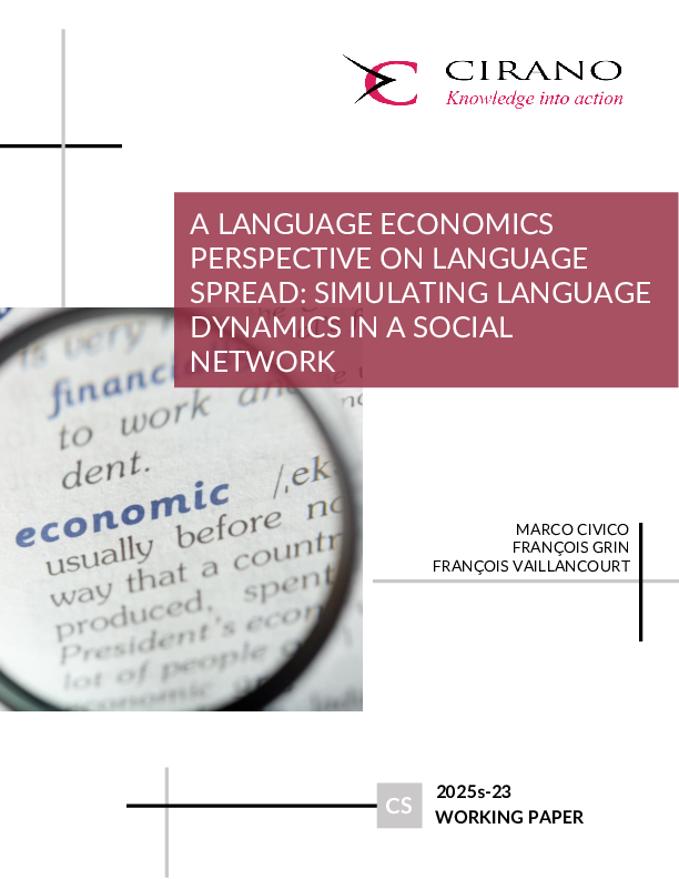 A language economics perspective on language spread: Simulating language dynamics in a social network