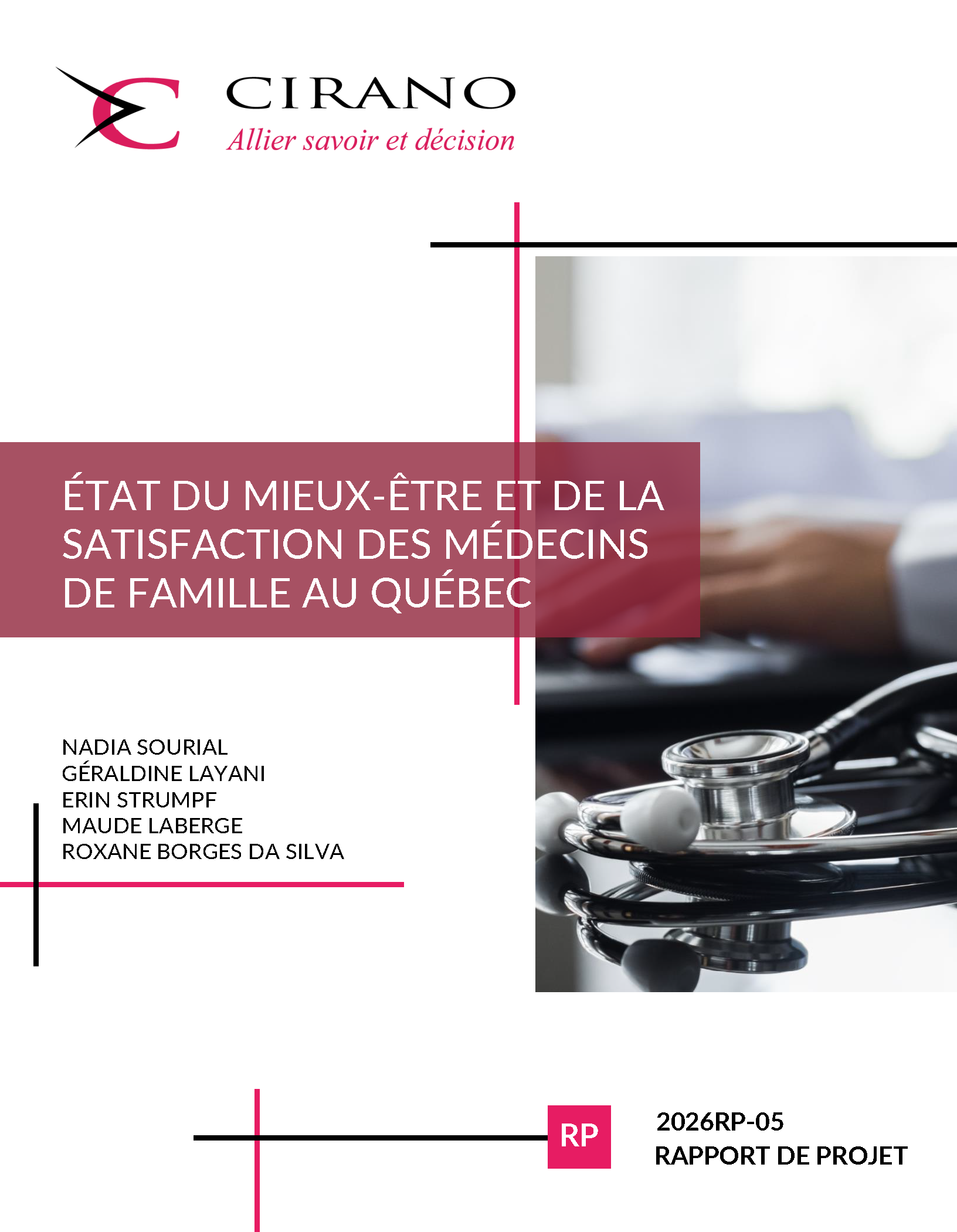 État du mieux-être et de la satisfaction des médecins de famille au Québec